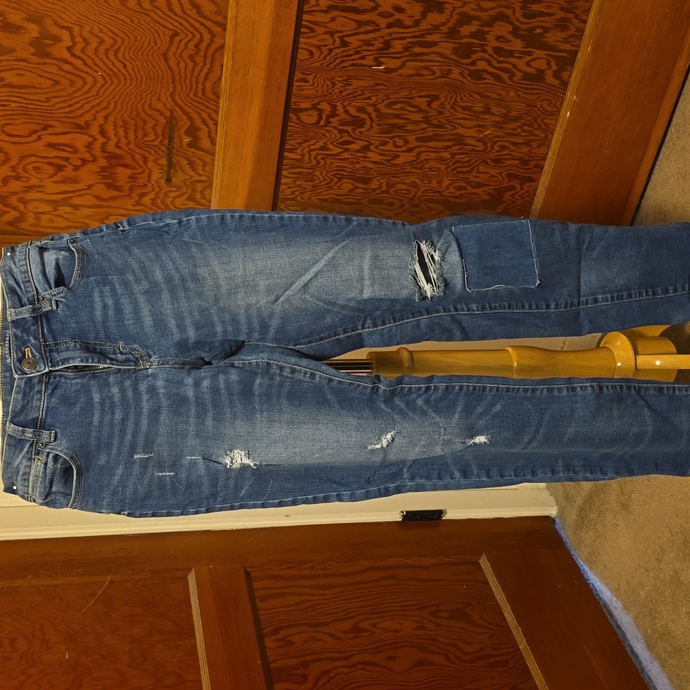 Bass Womens 6 Straight Leg Blue Denim Jeans Rugged Cotton Mid rise med wash